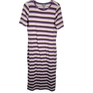 ModCloth Effective Edit striped glittery midi dress women’s medium